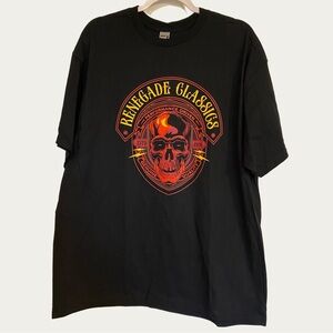 Renegade Classics Red Skull Men’s Motorcycle T-shirt- XL